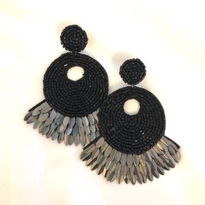 Black and Silver Statement Earrings